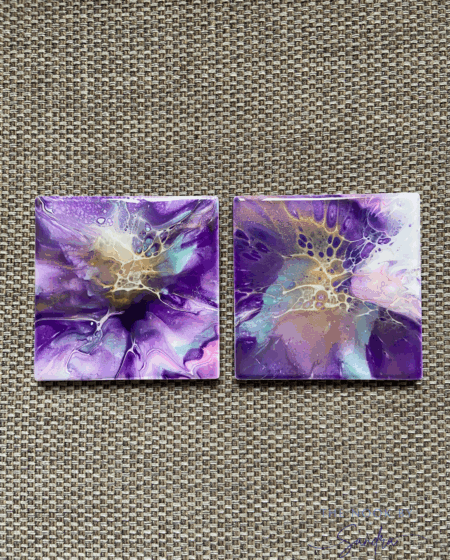 Lilac Dreams – Set of 2 Square Coasters