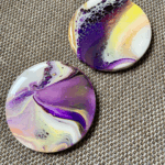 Lilac & Yellow – Set of 2 Round Coasters