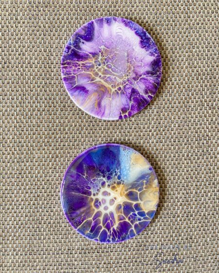 Shades of Purple – Set of 2 Round Coasters