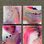 Pink, Lilac & White – Set of 4 Square Coasters