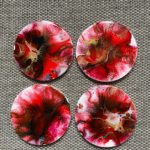 Handmade Coasters Set of 4 – Drinks Coasters, Abstract Acrylic Pour