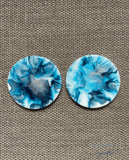 Shades of Light Blue – Set of 2 Round Coasters