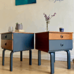 Midcentury Schreiber Bedside Tables-Renovated & Hand-Painted