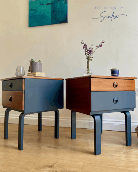 Midcentury Schreiber Bedside Tables-Renovated & Hand-Painted